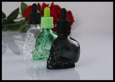 Chine Le compte-gouttes en verre d'huile essentielle du crâne 30ml met la bouteille en bouteille noire verte claire fournisseur