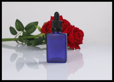 Chine Couleur mate bleue carrée plate de bouteilles en verre d'huile essentielle pour l'emballage de parfum fournisseur