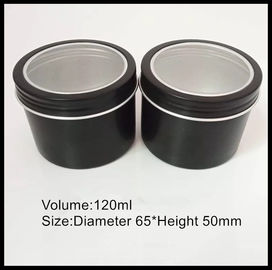 Chine Couvercle à visser cosmétique en aluminium durable de boîtes en fer blanc en métal de noir de pot de crème des conteneurs 120g fournisseur