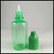 le plastique du vert 30ml met des bouteilles en bouteille d'huile de jus de bouteilles de compte-gouttes d'ANIMAL FAMILIER avec le chapeau sans danger pour les enfants de bourreur fournisseur