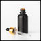 Forme ronde givrée par noir d'emballage cosmétique de bouteilles en verre d'huile essentielle de couleur fournisseur