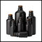 Forme ronde givrée par noir d'emballage cosmétique de bouteilles en verre d'huile essentielle de couleur fournisseur