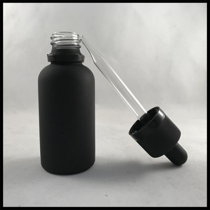 le compte-gouttes en verre de Matt du noir 30ml met la bouteille en bouteille en verre essentielle de compte-gouttes d'Oild