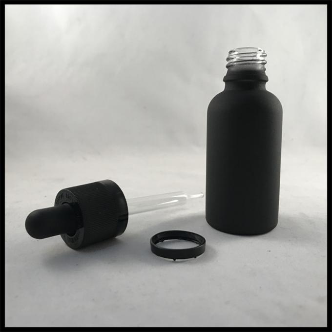 le compte-gouttes en verre de Matt du noir 30ml met la bouteille en bouteille en verre essentielle de compte-gouttes d'Oild