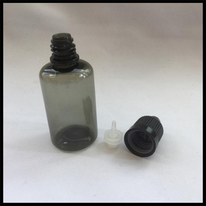 Le compte-gouttes liquide noir d'animal familier de bouteille de 30ml E met la bouteille en bouteille en plastique de cigarette d'E