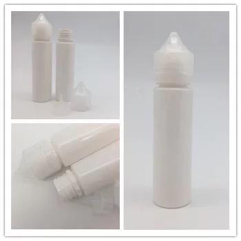 La bouteille blanche d'animal familier du plastique 60ml, les bouteilles en vrac rondes de licorne marquent l'impression