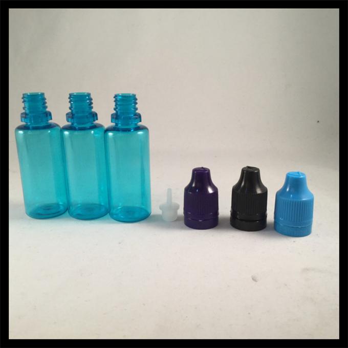 Les bouteilles bleues de compte-gouttes d'ANIMAL FAMILIER du plastique 20ml avec le bourreur sans danger pour les enfants couvrent non-toxique