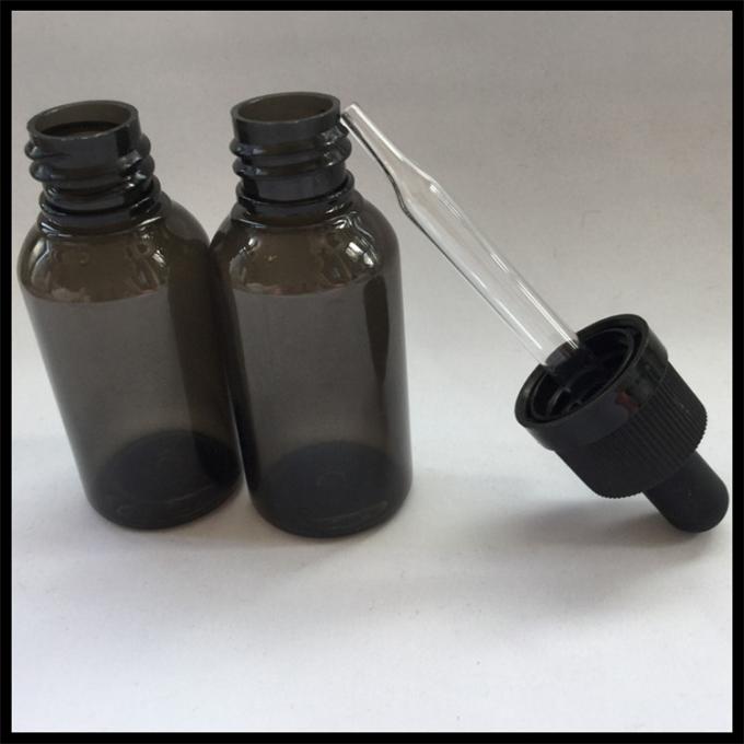 Bouteilles en plastique vides noires de compte-gouttes, bouteilles en plastique de compte-gouttes d'oeil de catégorie médicale