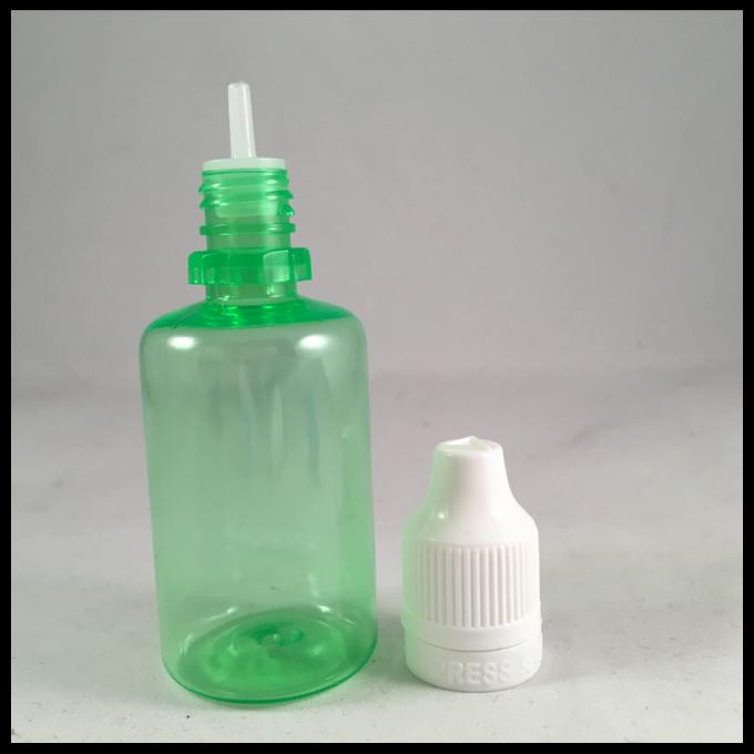 le plastique du vert 30ml met des bouteilles en bouteille d'huile de jus de bouteilles de compte-gouttes d'ANIMAL FAMILIER avec le chapeau sans danger pour les enfants de bourreur