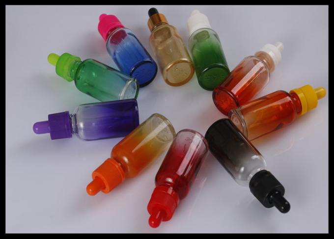 Bouteille liquide en verre 30ml de compte-gouttes du soin E de personne de bouteille de compte-gouttes de gradient