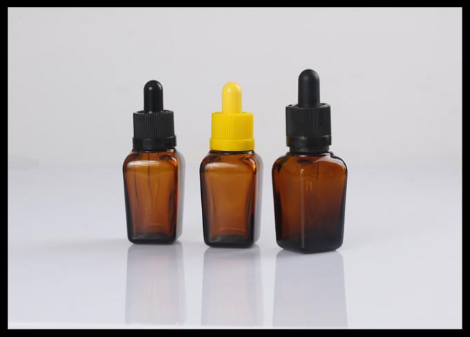 L'huile essentielle en verre ambre carrée met l'utilisation en bouteille de sérum de bouteilles en verre de jus de 30ml E