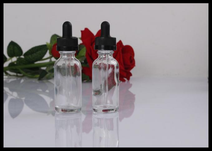 Le produit chimique clair en verre des bouteilles 30ml de compte-gouttes d'huile d'Essentila corrigent des bouteilles