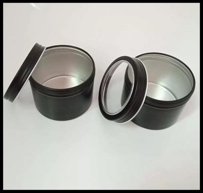 Couvercle à visser cosmétique en aluminium durable de boîtes en fer blanc en métal de noir de pot de crème des conteneurs 120g