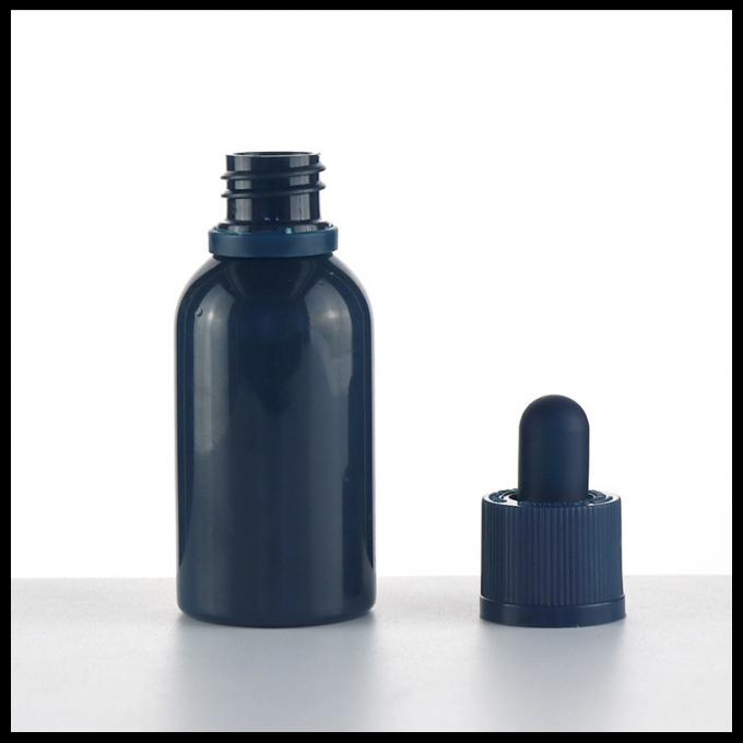 Le liquide en plastique bleu de l'ANIMAL FAMILIER E met la capacité en bouteille 30ml avec le compte-gouttes de pipettes d'oeil en verre