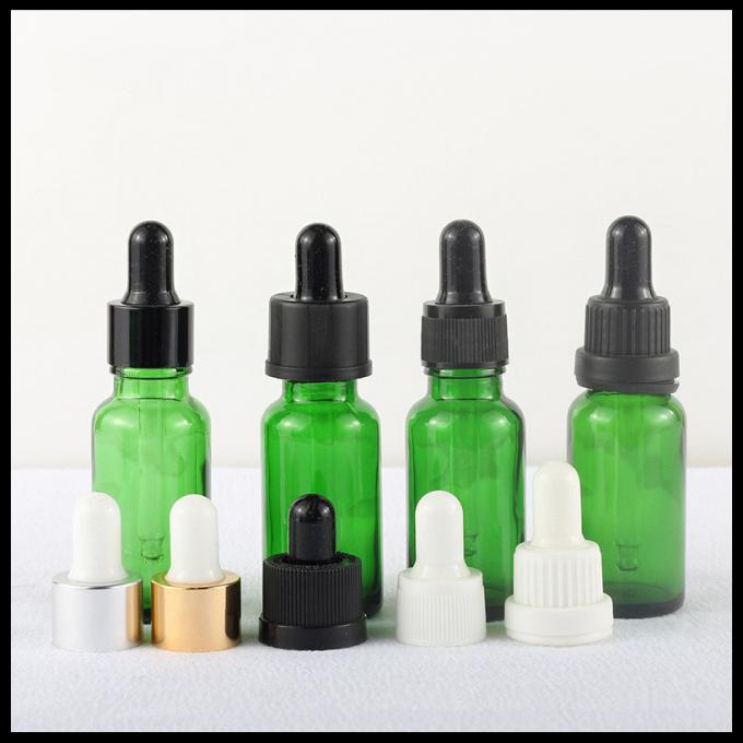 Approbation cosmétique verte du conteneur 30ml TUV de compte-gouttes de bouteilles en verre d'huile essentielle