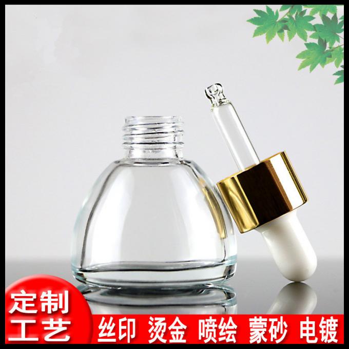 Couvercle à visser 15ml/20ml/30ml matériel cosmétique conique de verre à bouteilles témoin de pagoda
