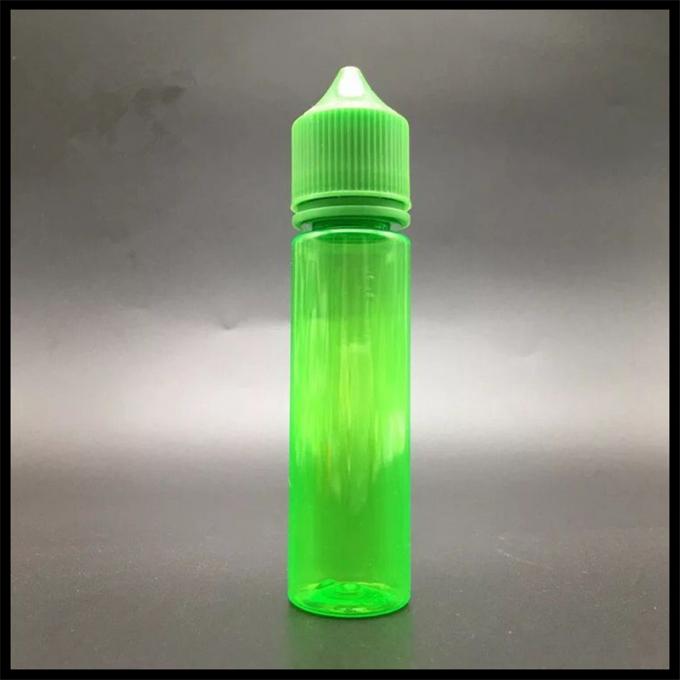 Vert de bouteille en plastique potelé de compte-gouttes de la licorne 60ml/conteneur orange de liquide de vapeur de couleur